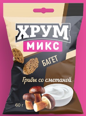 Сухарики ХРУМ ВКУС ГРИБЫ СО СМЕТАНОЙ 60гр