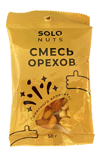 Арахис SOLO NUTS СМЕСЬ ОРЕХОВ 50гр