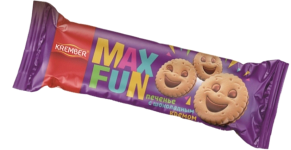 Печенье сахарное MAX FUN ВАНИЛЬ С КАКАО КРЕМОМ 73гр