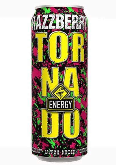 Напиток энергетический ТОРНАДО МАЛИНА Ж/Б 450мл 12шт