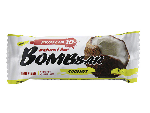 Батончик протеиновый BOMBBAR 40% КОКОС 60гр 