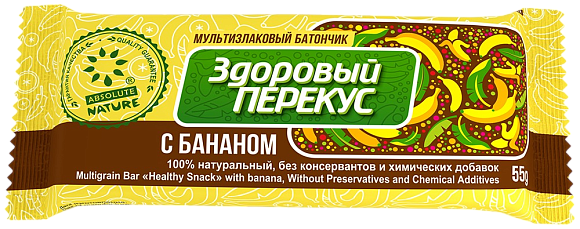 Батончик мюсли ЗДОРОВЫЙ ПЕРЕКУС БАНАН 55гр 20шт/уп [4]