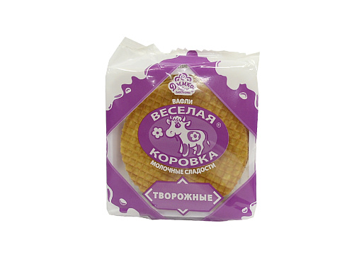 Вафли ВЕСЕЛАЯ КОРОВКА (ТЕЛОЧКА) ТВОРОЖНЫЕ 150гр