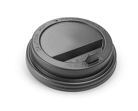 Крышка пластиковая с клапаном ФОРМАЦИЯ НА СТАКАН ЧЕРНАЯ РОССИЯ d80