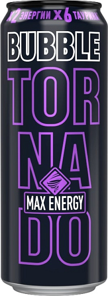 Напиток энергетический ТОРНАДО МАКС БАББЛ Ж/Б 450мл