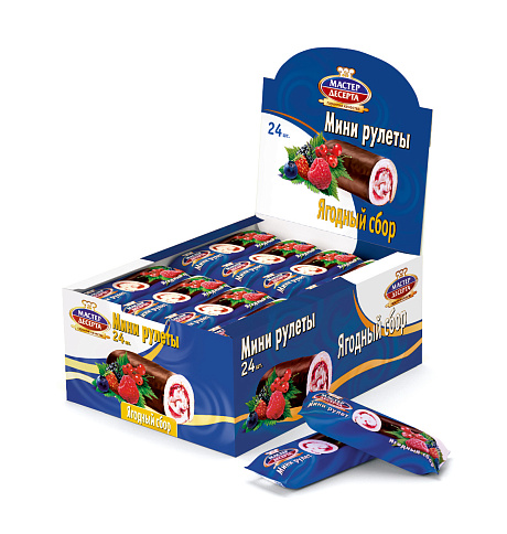 Мини-рулет МАСТЕР ДЕСЕРТА ЯГОДНЫЙ СБОР 35гр