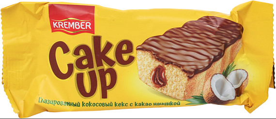 Кекс мраморный КЕЙК АП КОКОСОВЫЙ С КАКАО НАЧИНКОЙ 55гр