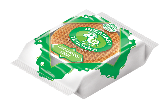 Вафли ВЕСЕЛАЯ КОРОВКА (ТЕЛОЧКА) СМЕТАННЫЙ КРЕМ 150гр