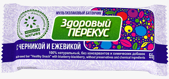 Батончик мюсли ЗДОРОВЫЙ ПЕРЕКУС С ЕЖЕВИКОЙ 55гр