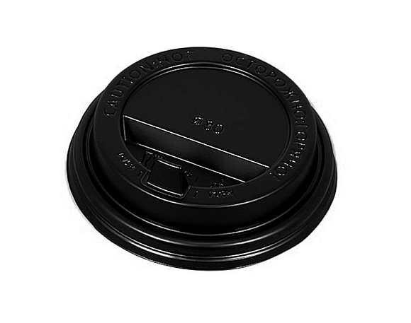 Крышка пластиковая с клапаном НА СТАКАН ЧЕРНАЯ d70