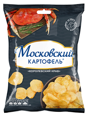 Чипсы картофельные МОСКОВСКИЙ КАРТОФЕЛЬ КОРОЛЕВСКИЙ КРАБ 40г