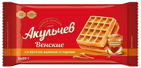 Венские АКУЛЬЧЕВ СО ВКУСОМ ВАРЕНОЙ СГУЩЕНКИ 100 гр