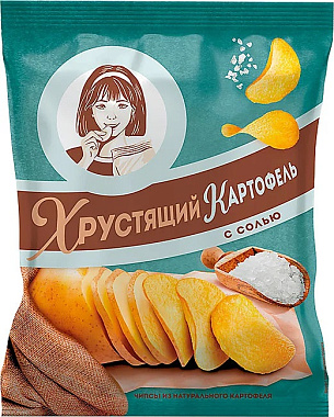 Чипсы картофельные ХРУСТЯЩИЙ КАРТОФЕЛЬ С СОЛЬЮ 40гр