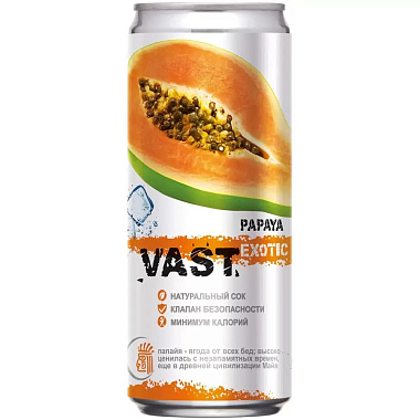 Напиток безалкогольный газированный сокосодержащий VAST EXOTIC PAPAYA 330мл