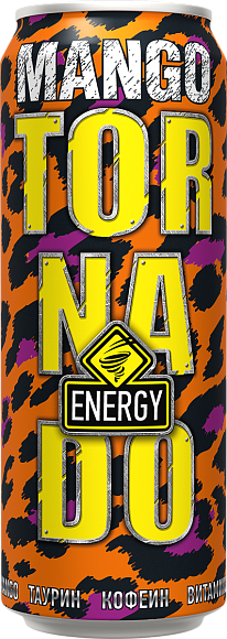 Напиток энергетический ТОРНАДО МАНГО Ж/Б 450мл 12шт
