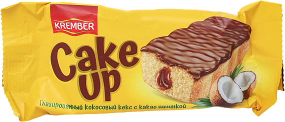 Кекс мраморный КЕЙК АП КОКОСОВЫЙ С КАКАО НАЧИНКОЙ 55гр