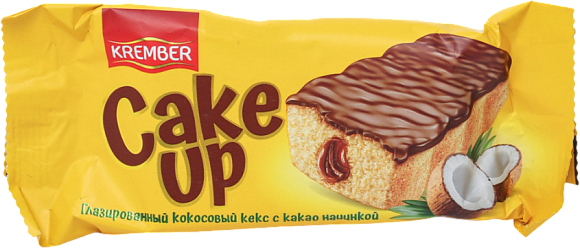 Кекс мраморный КЕЙК АП КОКОСОВЫЙ С КАКАО НАЧИНКОЙ 55гр