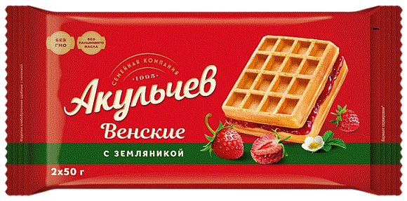 Венские АКУЛЬЧЕВ СО ВКУСОМ ЗЕМЛЯНИКИ 100 гр