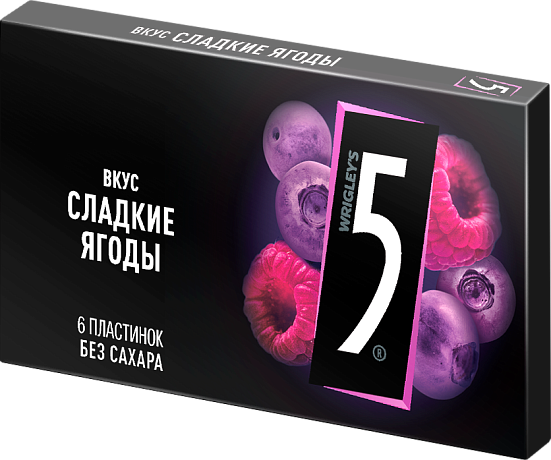Резинка жевательная FIVE СЛАДКИЕ ЯГОДЫ 15,6гр 15шт/уп [18][80]