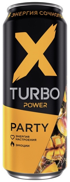 Напиток энергетический X-TURBO PARTY ЭНЕРГИЯ СОЧНОГО МАНГО 450мл