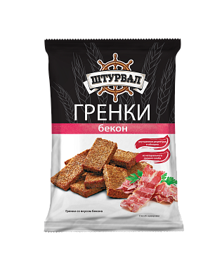 Гренки ШТУРВАЛ АССОРТИ (АДЖИКА, БЕКОН, ЧЕСНОК и КИМЧИ) 100гр