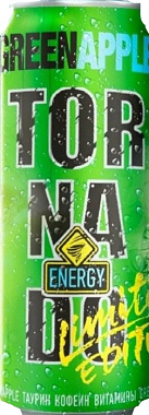 Напиток энергетический ТОРНАДО ЗЕЛЕНОЕ ЯБЛОКО Ж/Б 450мл