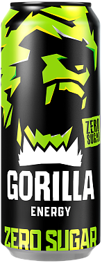 Напиток энергетический GORILLA БЕЗ САХАРА 450мл
