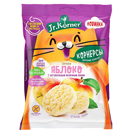Хлебцы мини JR. KORNER С ЯБЛОЧНЫМ СОКОМ 30гр 36шт/уп