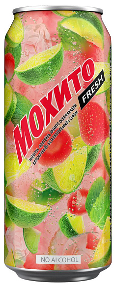 Напиток газированный МОХИТО КЛУБНИКА Ж/Б 450мл