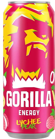 Напиток энергетический GORILLA ЛИЧИ ГРУША 450мл