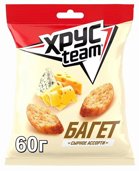 Сухарики ХРУСТИМ БАГЕТ ВКУС АССОРТИ 60гр