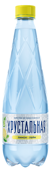 Напиток безалкогольный негазированный "ХРУСТАЛЬНАЯ" СО ВКУСОМ ЛИМОНА И ЛАЙМА 500 мл 12шт/уп
