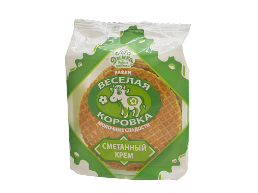 Вафли ВЕСЕЛАЯ КОРОВКА (ТЕЛОЧКА) СМЕТАННЫЙ КРЕМ 150гр 
