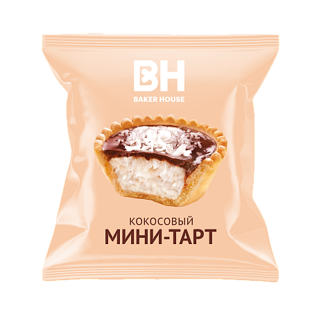 Пирожное сдобное МИНИ ТАРТ BAKER HOUSE КОКОСОВАЯ НАЧИНКА 40гр