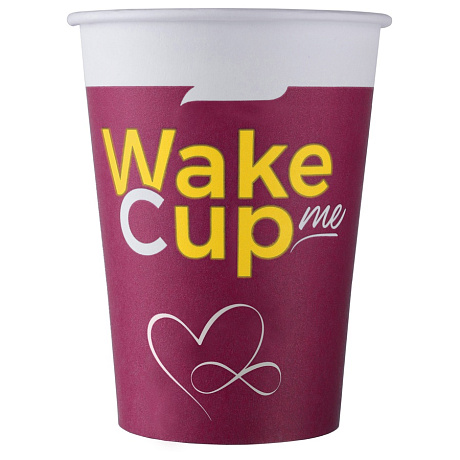 Стакан бумажный WakeMeCup 200 (210)мл d70