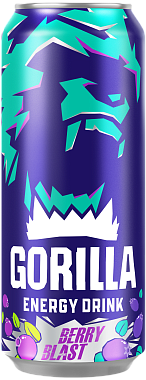 Напиток энергетический GORILLA БЕРРИ БЛАСТ 450мл