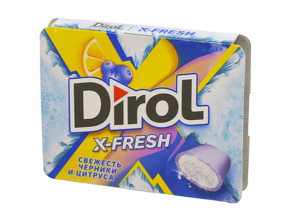 Резинка жевательная ДИРОЛ X-FRESH ЧЕРНИКА И ЦИТРУС 16гр