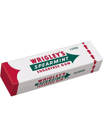 Резинка жевательная WRIGLEY'S SPEARMINT СО ВКУСОМ МЯТЫ БЕЗ САХАРА 13гр