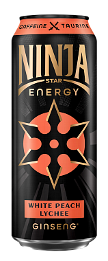 Напиток энергетический Ninja Star Energy White Peach-Lychee 450мл