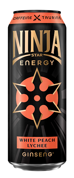 Напиток энергетический Ninja Star Energy White Peach-Lychee 450мл
