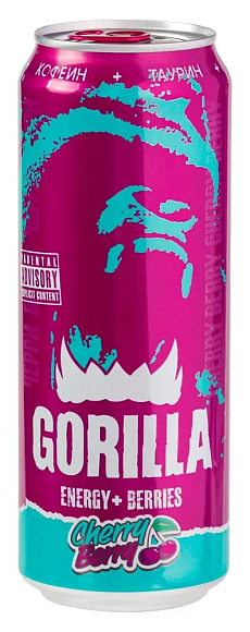 Напиток энергетический GORILLA ВИШНЯ-ЯГОДЫ 450мл