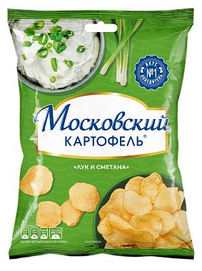 Чипсы картофельные МОСКОВСКИЙ КАРТОФЕЛЬ ЛУК И СМЕТАНА 40г