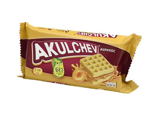 Вафли ВЕНСКИЕ АКУЛЬЧЕВ АБРИКОС 100гр