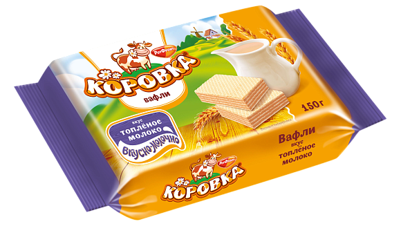 Вафли КОРОВКА ТОПЛЕНОЕ МОЛОКО 150гр 