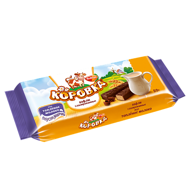 Вафли КОРОВКА ТОПЛЕНОЕ МОЛОКО 50гр 