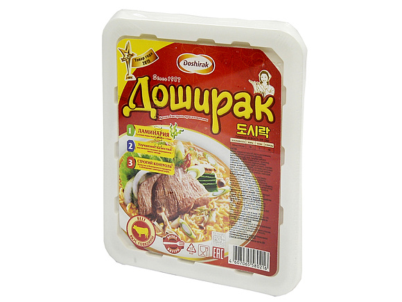 Лапша быстрого приготовления ДОШИРАК СО ВКУСОМ ГОВЯДИНЫ 10% 90гр