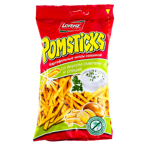 Чипсы картофельные ПОМСТИКС СОЛОМКА СО СМЕТАНОЙ 38гр