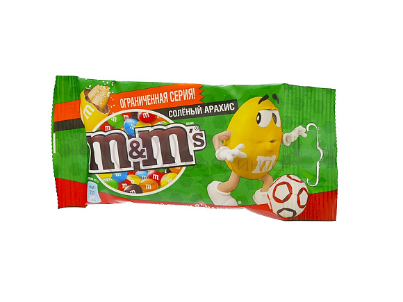 Драже шоколадное M&Ms СОЛЕНЫЙ АРАХИС 45гр
