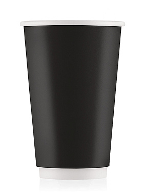 Стакан бумажный ЭКОПАК ЧЕРНЫЙ d90 350 (400) мл
