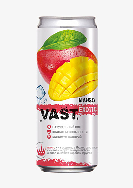 Напиток безалкогольный газированный сокосодержащий VAST EXOTIC MANGO 330мл